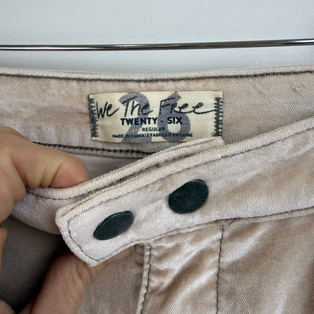 NWT Free People Sweet Jane Velvet Skinny Pants Champagne 26 - Picture 4 of 10